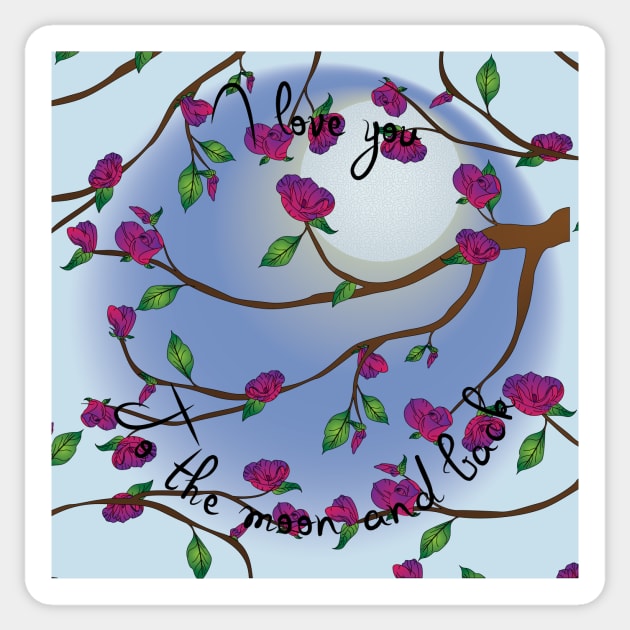 Magnolia Blooms Sticker by OrangeEdenDesigns